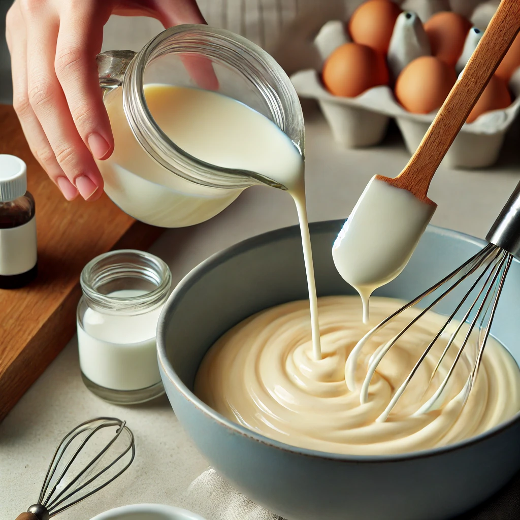 Adding Milk and Vanilla