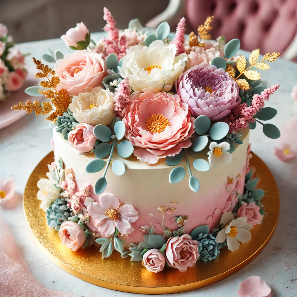 Decorating Floral Cake