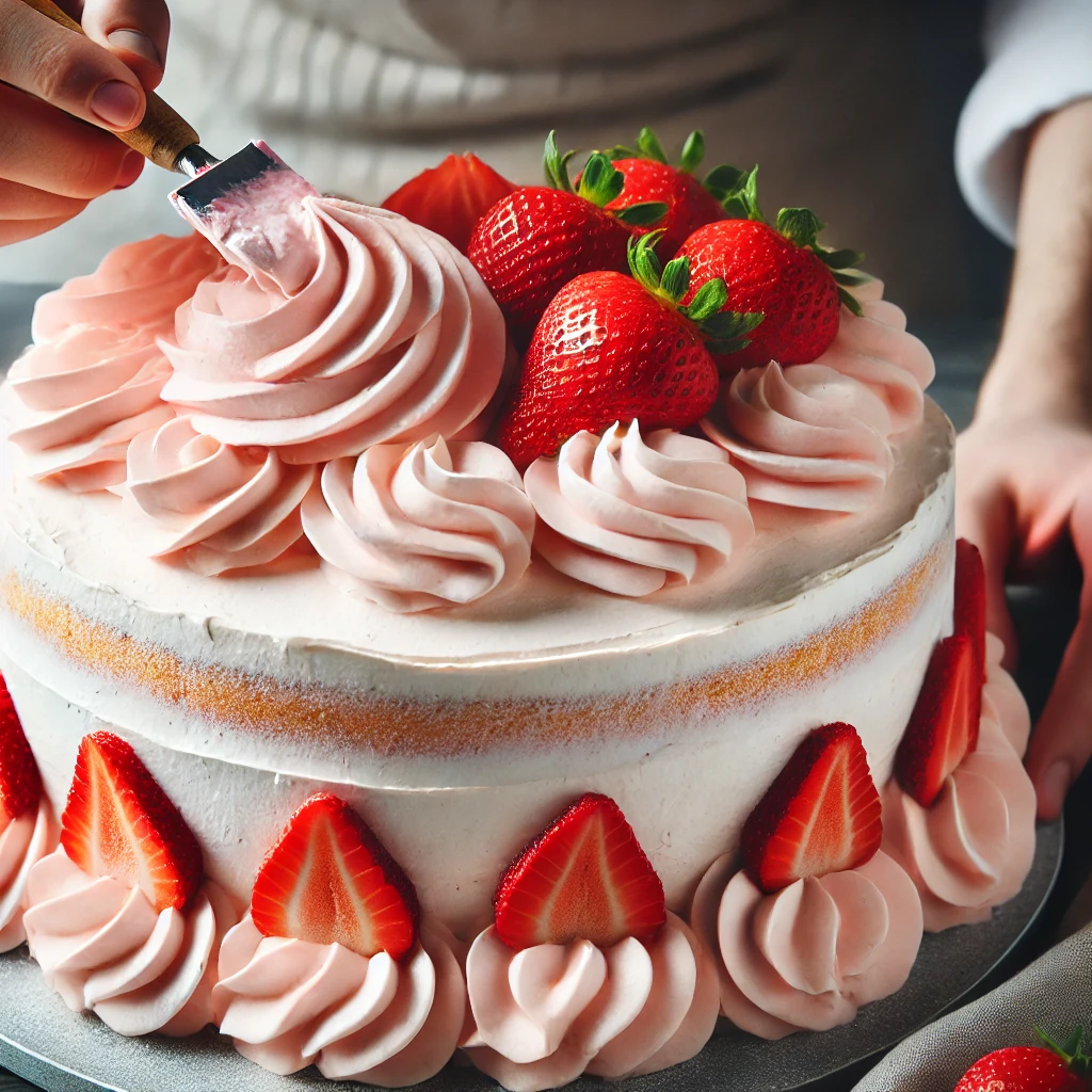 Frosting Strawberry Cake