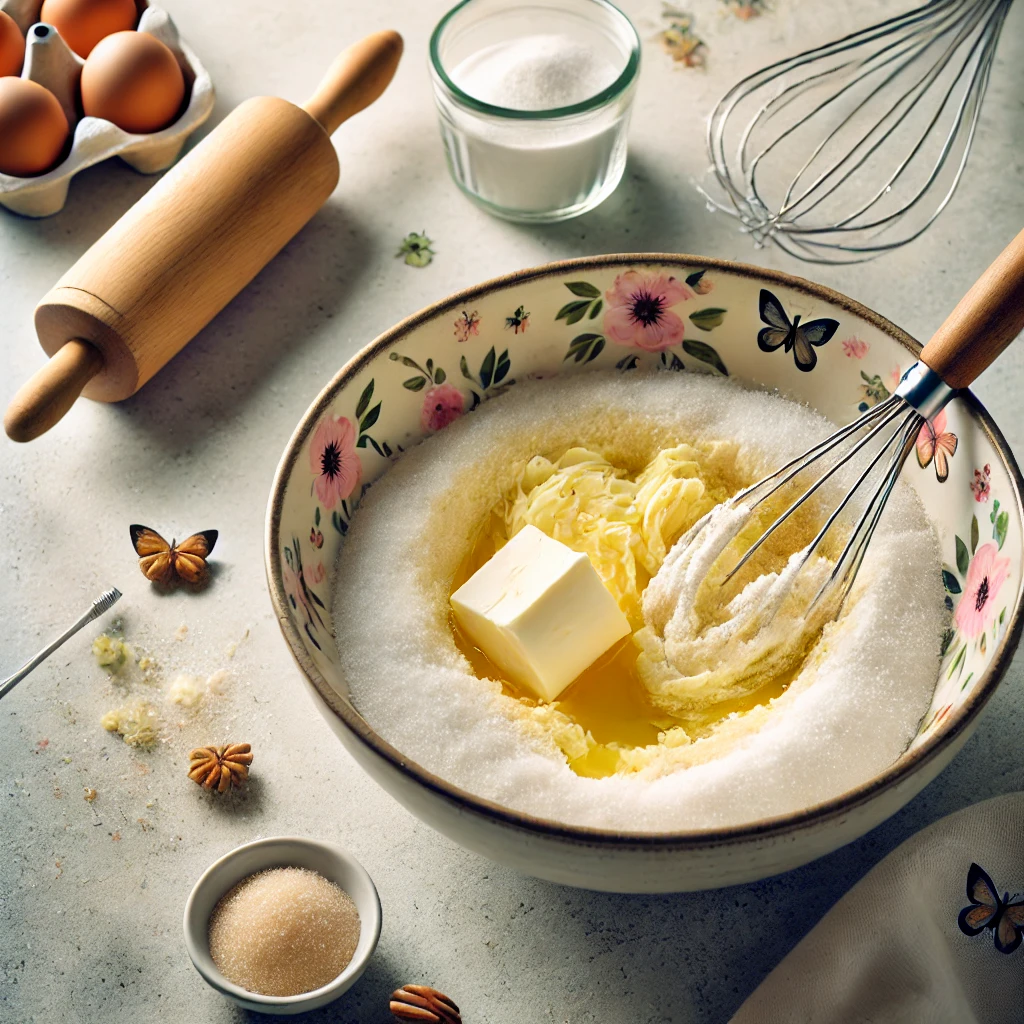 Mixing Floral Cake Batter